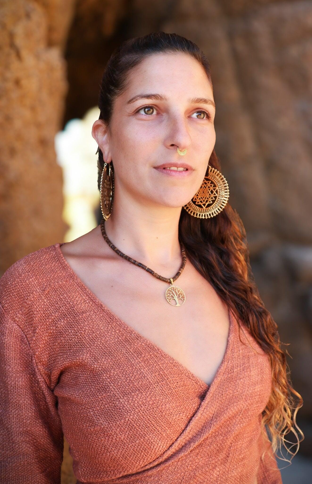 Big Shri Yantra Earrings