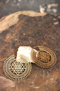 Big Shri Yantra Earrings