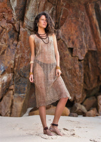 Long Nettle Dress, Crochet Dress, Nettle Dress, Tribal Dress, Earthy Dress, Boho Dress, Natural Dress, Eco, Organic, Handmade, Gift for Her
